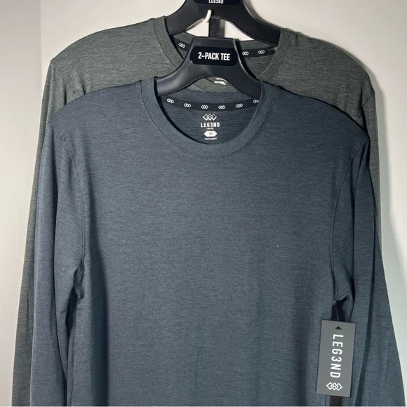 LEG3ND Super Soft Light Weight Stretch Moisture Wicking Long Sleeve 2pc Crews - Picture 2 of 11